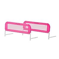 Lightweight Mesh Security Adjustable Bed Rail Double Pack With Breathable Mesh Fabric In Pink