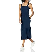 Amazon Essentials Women's Fluid Twill Tiered Fit and Flare Dress