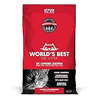 WORLD'S BEST CAT LITTER Multiple Cat Unscented, 15-Pounds - Natural Ingredients, Quick Clumping, Flushable, 99% Dust Free & Made in USA - Long-Lasting Odor Control & Easy Scooping