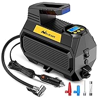 Nilight Tire Inflator Air Compressor Portable Air Pump for 12V DC Car Tires with Digital Pressure Gauge 150PSI Auto Tire Pump with LED Light for Cars ATVs Bicycles, 2 Years Warranty, 50066A