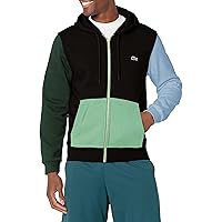 Lacoste Men's Long Sleeve Colorblock Mix Full Zip Hooded Sweatshirt
