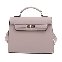 EVVE Women's Top Handle Satchel with Detachable Strap Small Pebbled Leather Crossbody Bag