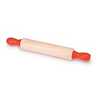 DARICE Decorative Wood Rolling Pin with Red Handles: 5 inches