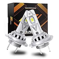 2024 Upgraded H7 Led Bulbs 6500K,33000LM 900% Brightness,1:1 Same Size,Wireless Halogen Replacement with 5RD Gen Chips, Pack of 2