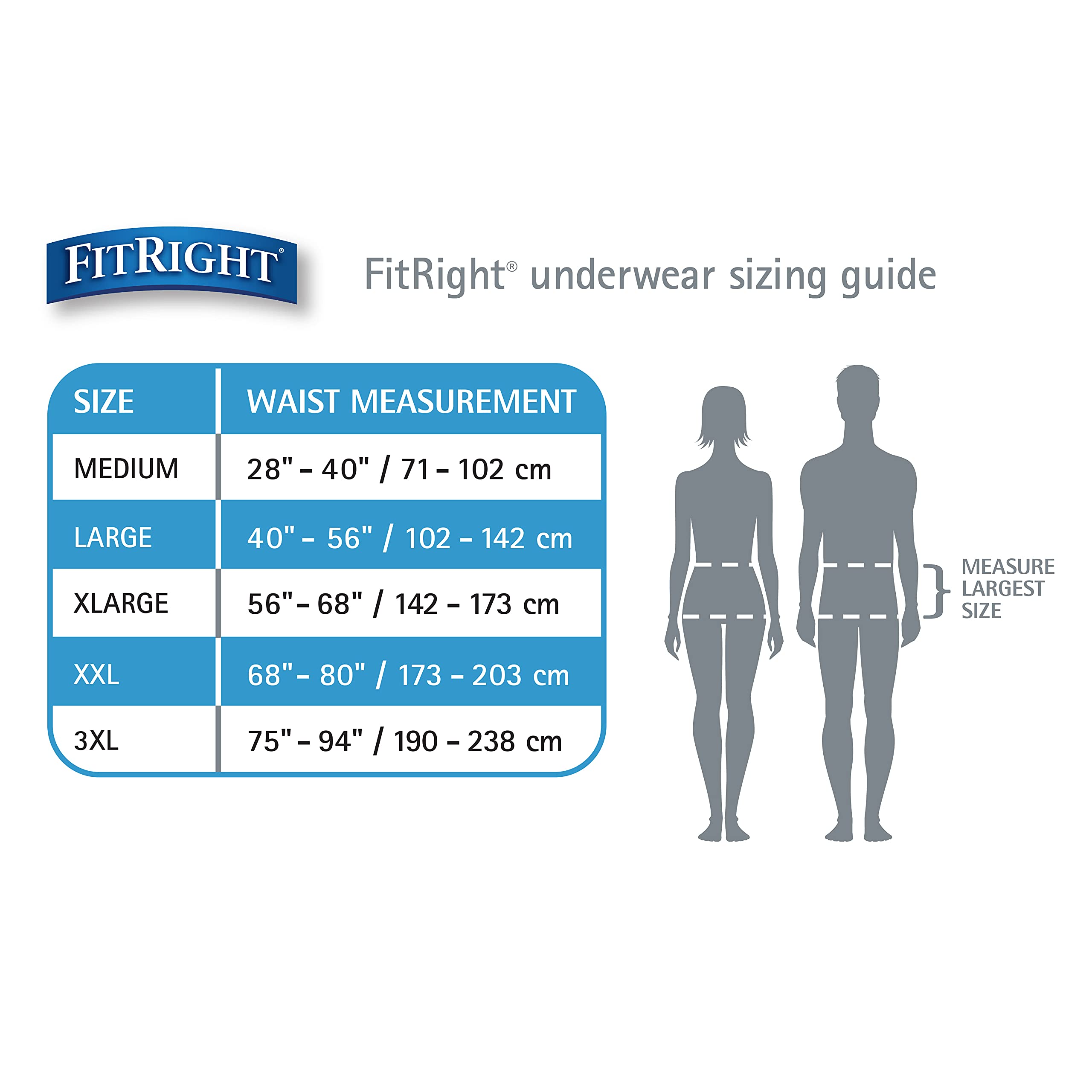 FitRight Adult Incontinence Underwear, Heavy Absorbency, 3X-Large, 75