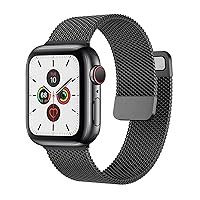 for Watch Band 44mm 40mm 38mm 42mm Accessories Magnetic Loop smartwatch Bracelet for i-Watch Serie 3 4 5 6 se 7 Strap (Color : Black, Size : 42mm-44mm-45mm)