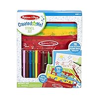 Melissa & Doug Created by Me! Stencil Art Coloring Activity Kit in Storage Pouch - 170+ Designs, 6 Markers, 2 Crayons, Paper