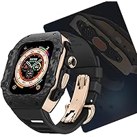SCRUBY Rm Luxus-Sportarmband, 44 mm, 45 mm, 49 mm, Karbonfaser-Uhrengehäuse, Mod-Kit, für Apple Watch 8, 7, 6, 5, 4, SE-Serie, Ersatzzubehör