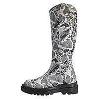 Womens Knee High Boots Chunky Heel Boots New Camouflage Thick Sole European And American Foreign Trade Large Size