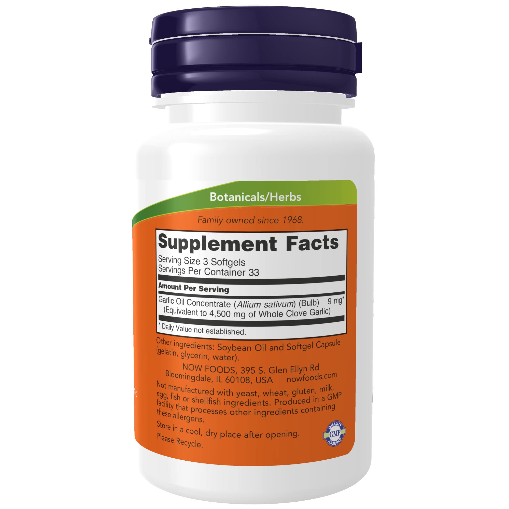 NOW Supplements, Garlic Oil 1500 mg, Serving Size Equivalent to Whole Clove Garlic, 100 Softgels