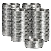Steelite Creations Stainless Steel Ramekins, Stackable, Hammered, 8.5 Ounce, Restaurant, Commercial and Foodservice, Shallow Metal Containers for Dips, Sauces, Salad Dressing, Dishwasher Safe, 48 Pcs