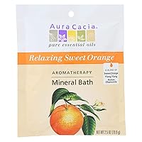 Aura Cacia Relaxing Sweet Orange Aromatherapy Mineral Bath Salt, 2.5 Ounce Packet - 6 per case.6