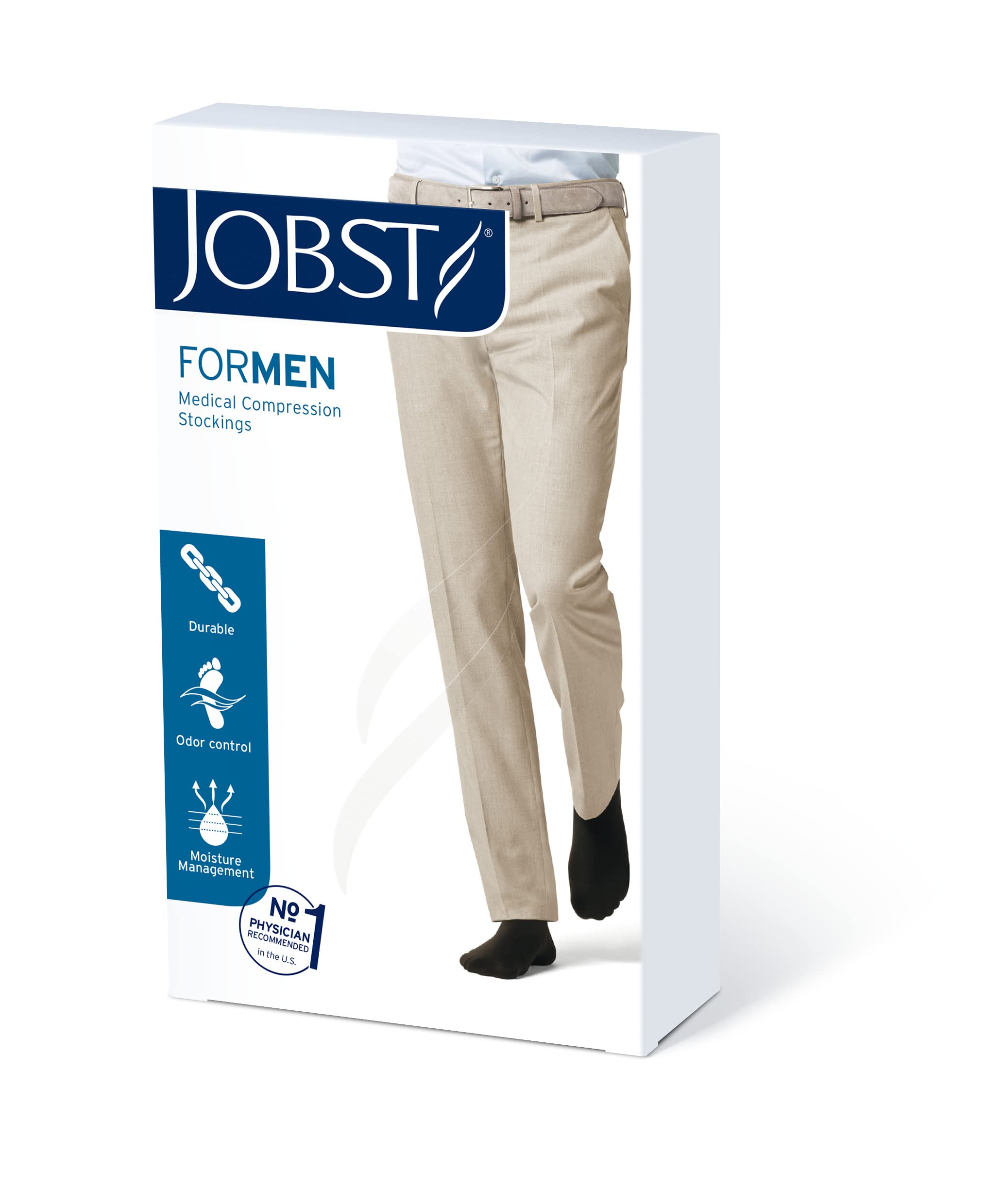 Jobst For Men Medical Legwear, Large, 15-20 mmHg, Knee High