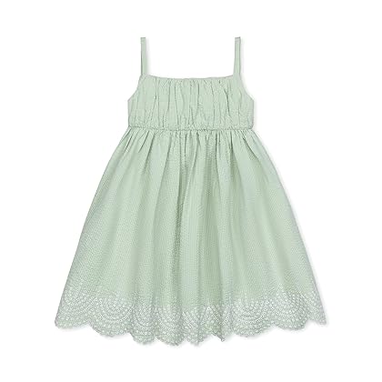 Hope & Henry Girls' Sleeveless Special Occasion Sun Dress with Bow Back Detail and Embroidery