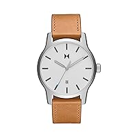 MVMT Classic II - Vintage Men’s Wristwatch - Minimalist Watch - Stainless Steel Water-Resistant Watch 5 ATM/50 Meters - Premium Leather Men’s Watches - Interchangeable Bands - 44mm