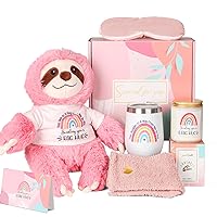 Get Well Soon Gifts Baskets for Women, Teenage Girl Weighted Microwavable Stuffed Sloth Feel Better Gifts Teenage Girls Sympathy Gifts Birthday Sloth Gifts for Women Girls Teenage