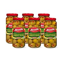 Mezzetta Imported Spanish Queen Martini Olives | Non-GMO, Gluten Free, Keto | 10 Ounce Drained Weight Jar (Pack of 6)