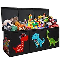 Extra Large Toy Box, Collapsible Toy Storage Organizer, Cute Pattern Toy Chest for Toddlers, Boys, Girls, 40