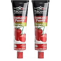 Tuscanini Organic Tomato Paste Tube 4.6oz (2 Pack) | Double Concentrate 100% Italian Tomatoes, All Natural, NON-GMO, Kosher