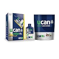 UCAN Pineapple Edge Energy Gel & Chocolate Plant Protein - Great for Running, Training, Fitness, Cycling, Crossfit & More | Sugar-Free, Vegan, & Keto Friendly Energy Supplement