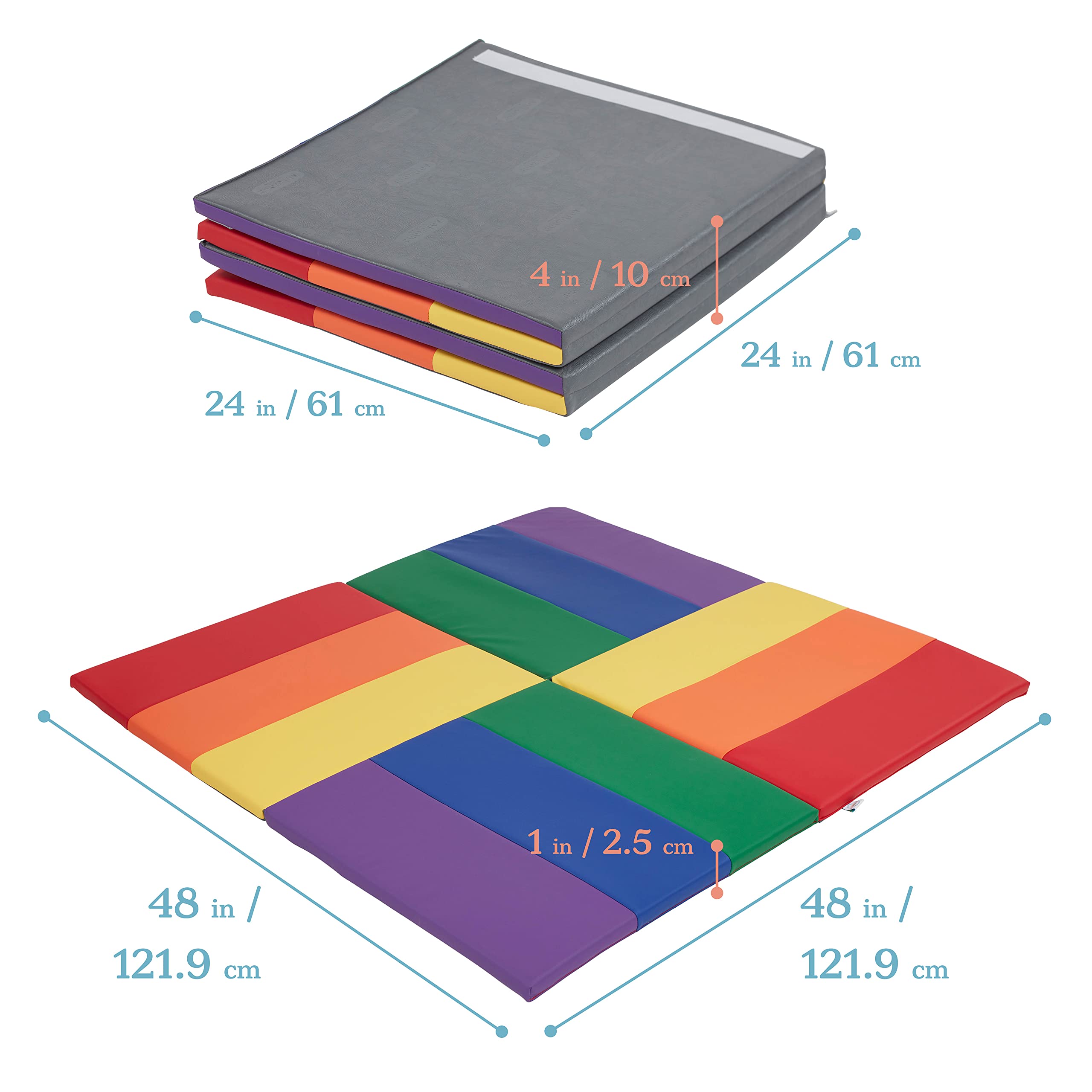 ECR4Kids SoftZone Turning Tiles Activity Mat, Folding Playmat, Assorted