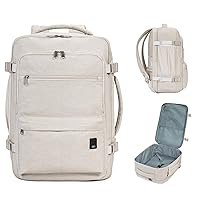 WANDF Travel Backpack For Spirit Airlines Personal Item Bag 18x14x8 with Wet Pocket, 17 Inch Laptop Backpack for Men Women（White）