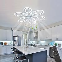 Ceiling Fans with Lights, Modern Dimmable Ceiling Fans, Petal Chandelier Ceiling Fans with 6 Speeds and Remote Control for Living Room Bedroom Dining Room