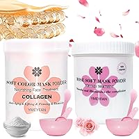 8.8oz Collagen Jelly Mask Powder and 7oz Upgrade Rose Jelly Mask Powder for Facial Professional, Smooths Firming Skincare