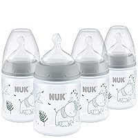 Smooth Flow Anti Colic Baby Bottle, 5 oz, 4 Pack, Elephant,4 Count (Pack of 1)