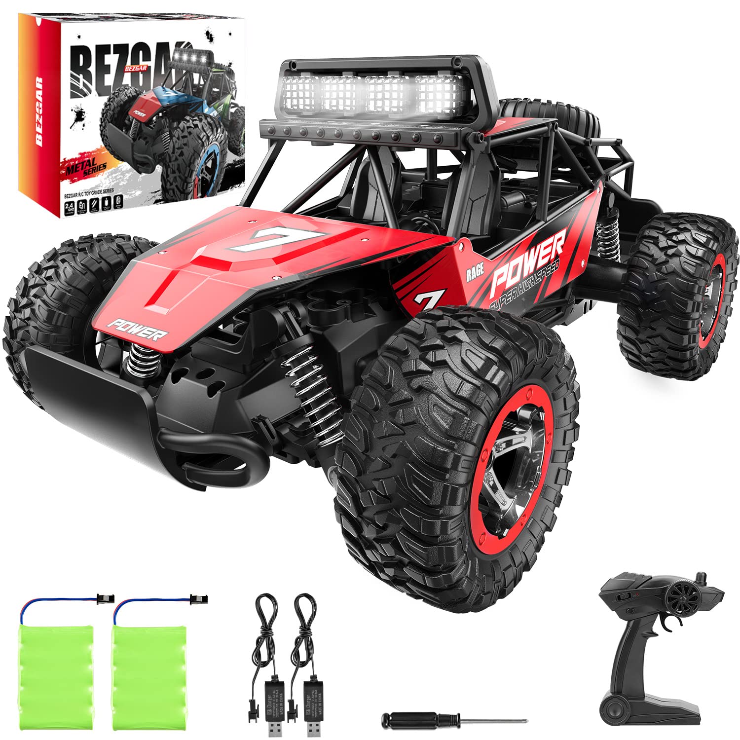Mua BEZGAR TB141 RC Cars-1:14 Scale Remote Control Car, 2WD High Speed 20  Km/h All Terrains Electric Toy Off Road RC Car Vehicle Truck Crawler with  Two Rechargeable Batteries for Boys Kids