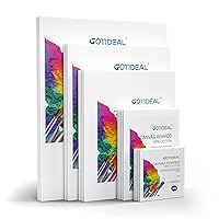 GOTIDEAL Canvases for Painting, 18 Pack Canvas Boards Multipack 4x4, 5x7, 8x10, 9x12,11x14,Primed White Blank Artist Canvas Variety Pack for Acrylic Paint, Oil Paint, Watercolor, Gouache