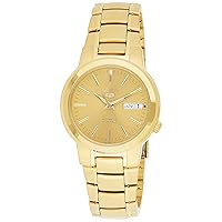Seiko Men's SNKA10 5 Automatic Gold Dial Gold-Tone Stainless Steel Watch
