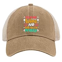 Give Me Wine and Tell Me I'm Pretty Hats for Women Baseball Cap Stylish Washed Ball Caps Light