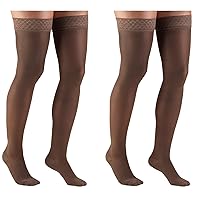 Truform Compression 30-40 mmHg Sheer Thigh High Stockings Taupe, Medium, 2 Count