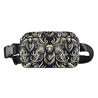 Cross Body Fanny Pack Hunting-deer-head Fashion Waist Packs Unisex Belt Bag