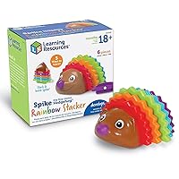Learning Resources Spike the Fine Motor Hedgehog Rainbow Stackers - 6 Pieces, Ages 18+ months Stacking & Counting Toy for Toddlers, Montessori Toys