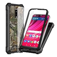 Ailiber for Case BLU View 4 Tracfone, BLU View 4 Phone Case with Screen Protector, Dual Layer Structure Protection, Shockproof Corner TPU Bumper, Heavy Duty Rugged Silicone Cover for BLU View 4-Camo