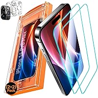 2+2 Packs for iPhone 14 Pro Max Screen Protector 6.7'' with Camera Lens Protector [Bubble Free, Auto-Dust Removal] Easy Installation [10X Military Protection] HD Tempered Glass Case Friendly