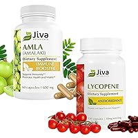Bundle Lycopene Supplement 30 mg - 120 Vegan Capsule, and Amla Herbal Supplement - 60 Vegan Capsules, Alternative to Amla Juice and Support Prostate Health and Normal Heart Function