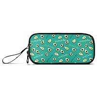 ALAZA Avocado Quote Pencil Case Nylon Pencil Bag Portable Stationery Bag Pen Pouch with Zipper for Women Men College Office Work