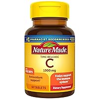 Nature Made Vitamin C 1000 mg Time Release Tablets with Rose Hips, 60 Count to Help Support the Immune System