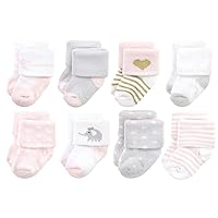 Hudson Baby Baby Girls' Cotton Rich Newborn and Terry Socks