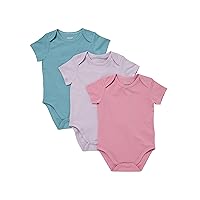 Hanes Unisex Baby Pure Comfort Short Sleeve Bodysuits, Infant Bodysuits, Boys & Girls, 3-Pack