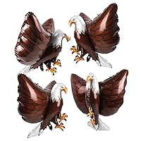 4PCS 3D Inflatable Eagles 32.7 x 26 Inch Giant Eagle Foil Balloons for Animal Party Decoration Big Bird 4th of July Celebration Birthday Baby Shower Party Supplies