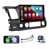 Car Stereo Radio Support Wireless Apple CarPlay & Android Auto for Honda Civic 2006 2007 2008 2009 2010 2011, 10.1 Inch Touch Screen Bluetooth Car Stereo with GPS Navigation WiFi Backup Camera