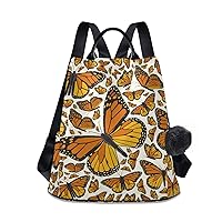 ALAZA Monarch Flying Butterfly Print Backpack Purse for Women Anti Theft Fashion Back Pack Shoulder Bag