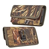 6.5-inch Horizontal Hunter Camo Universal Cell Phone Holster Pouch with Belt Clip and Card Slots