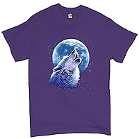 Call of The Wild T-Shirt Lone Wolf Howling Moon Wildlife Men's Novelty Shirt