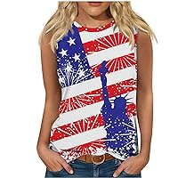 American Flag Shirt for Women 4th of July Tank Tops Statue of Liberty Patriotic Tshirt Stars Stripes Sleeveless Tees