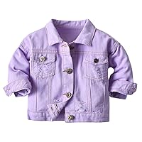 Toddler Baby Boy Girl Denim Jackets Button Down Jeans Jacket Top Coat Ripped Cowboy Outwear Hooded Winter Fall Clothes